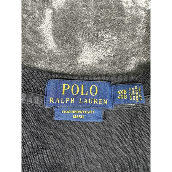 Polo Ralph Lauren Men's 4XB Featherweight Mesh Black Henley Pullover Long Sleeve - Picture 4 of 8